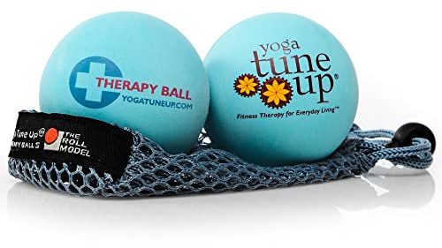 YOGA TUNE UP® Therapy Balls in Tote by Tune Up Fitness - Massage Balls for Trigger Point, Pressure Point & Myofascial Release - Use as Single or Peanut Ball for Pain Relief & Relaxation (Aqua Blue)