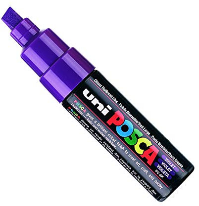 POSCA Uni-Ball Marker, breite Spitze, abgeschrägt, PC8K, 8 mm, Violett