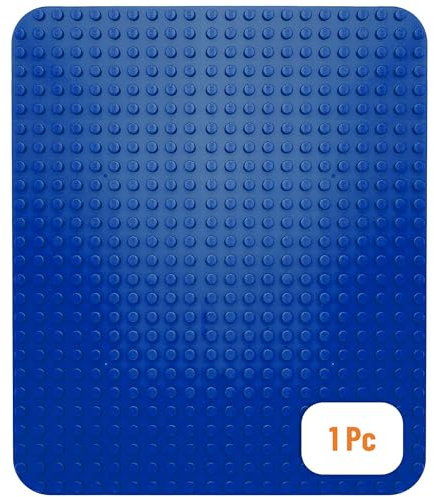 Strictly Briks Plaque de Base de qualité - pour Grosses Briques/avec Gros tenons - Compatible avec Les Plus Grandes Marques - 38,1 x 26,6 cm - Bleu