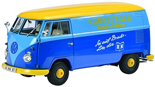 Schuco 450027900 - VW T1 Nürnberger Nachrichten Maßstab 1:18, blau/gelb