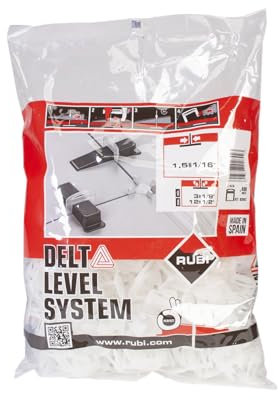 RUBI 2842 | Bridas de Nivelación para Cerámica | Brida de 1,5 mm para Baldosas Cerámicas de entre 3 y 12 mm | Para Formatos de 30x30 cm y Superiores | 400 unidades | BRIDA DELTA LEVEL SYSTEM