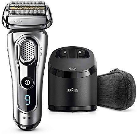 Braun Series 9 Electric Shaver for Men 9292cc, Wet and Dry, Integrated Precision Trimmer, Rechargeable and Cordless Razor with CleanandCharge Station and Travel Case, Silver