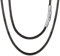 FOCALOOK Halskette/Armband Mode Kunstleder Collier Schwarz Wachsschnur Kette 50CM 3mm breit Geflochten Lederkette Gothic Lederband mit Edelstahl Verschluss für Männer Frauen Jungen Mädchen