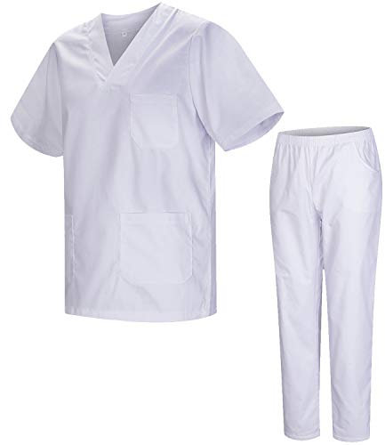 MISEMIYA - UNIFORME SANITARIO UNISEX UNIFORMES SANITARIOS MÉDICOS CON PANTALON BLANCO 817-8312-BLANCO - L, Blanco