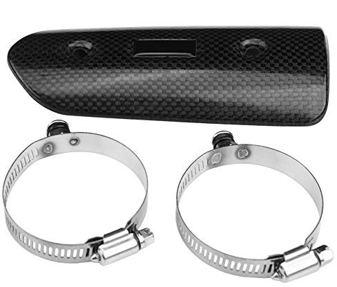 Keenso - Escudo térmico para Tubo de Escape para Moto, Chapa con Abrazaderas