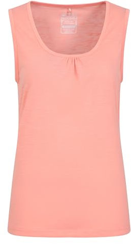 Mountain Warehouse Agra Slub Womens Vest - Lightweight Ladies Tank Top, Breathable Cami, Easy Care Tee Shirt - for Holidays, Travelling, Picnics, Walking Coral 8