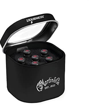 LUXE BY MARTIN® Stegstifte für Akustikgitarre – Türkischer Schmirgel mit roter Einlage, Liquidmetal®-Konstruktion für erhöhte Lautstärke und Sustain, 6er-Set