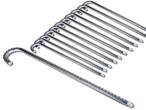 K&B Vertrieb Bodenanker XL Heringe 38cm Silber Erdnagel Erdanker Erdspieß Bauanker Nagel Zelt Zelthering 300 (20 Stück, 45cm, Ø 12mm)