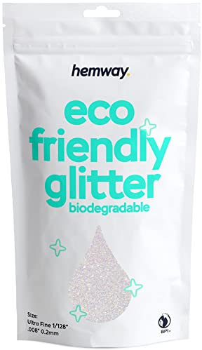 Hemway Eco Friendly Biodegradable Glitter - Mother of Pearl Iridescent | 100g Ultrafine Plant-Based Metallic Flakes for Arts & Resin Crafts | Bio Supplies for Festival, Hair, Face, Body & Nail Art