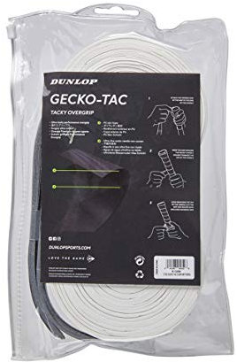 Dunlop Unisex-Adult 613268 Gecko Tac Tennis Overgrip weiß 30 Stück Rolle, One Size