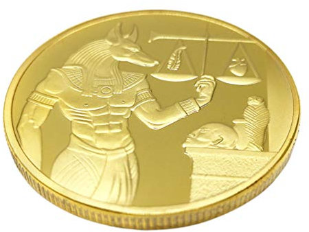 PRETYZOOM Gold Gedenkmünze Anubis Münze Alten Ägypten Münze Kunstsammlung Münze Dekorative Münze Souvenir Geschenk Sammlerstück Spielzeug