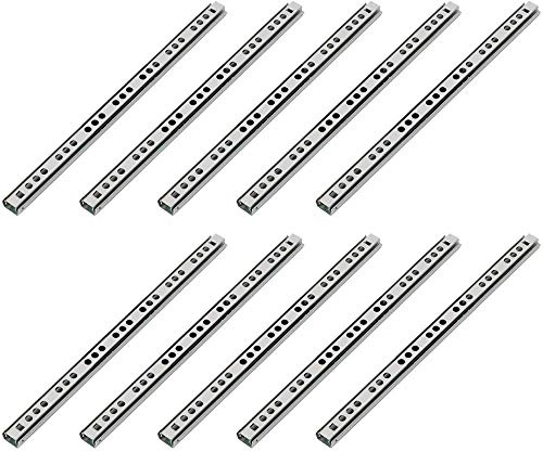 Mdurian 10 x 10 Schwerlast 17mm Hoch Schubladenschienen Teilauszug Rollenauszug Teleskopschiene Kugelführung 246mm Länge Küche Kabinett Schreibtisch Kapazität