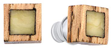 ANDANTE Premium Collection - Master of Zen - Echte Natur OSTSEE Bernstein Ohrstecker, 925 Sterling Silber und Fossile Eiche - Zertifiziert - Gold des Meeres