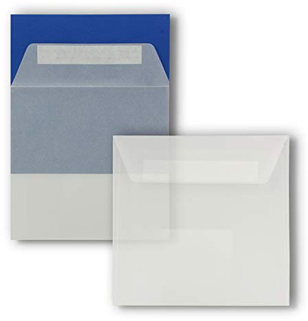 1000x Quadratische Brief-Umschläge ohne Fenster in Transparent Weiß - 15,5 x 15,5 cm - Haftklebung - Für Hochzeits-Karten, Einladungskarten und mehr - Serie FarbenFroh