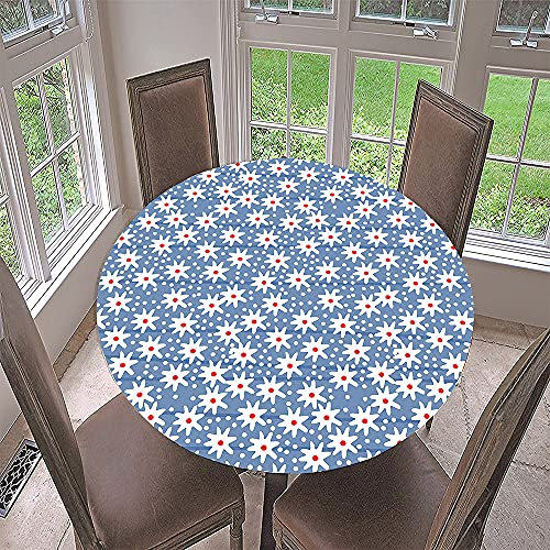 FANSU Runde Tischdecke Garten Abwaschbar, 3D Blumen Motiv Serie Polyester Fleckschutz Tischdecken Größe wählbar für Haushalt Gartentisch (Vintage Blumen,Durchmesser 160cm)