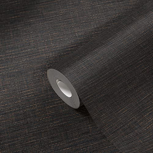 Livingwalls Strukturtapete Grau Braun Uni Stoffoptik 385272 Moderne Einfarbige Vliestapete 10,05x0,53m 385272