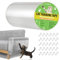Lewondr Anti-Scratch Cat Deterrent Tape, 7.87x118 Inches Transparent Clear Furniture Protector, Single Side Training Tape With 30 Pins for Couch, Carpet, Doors