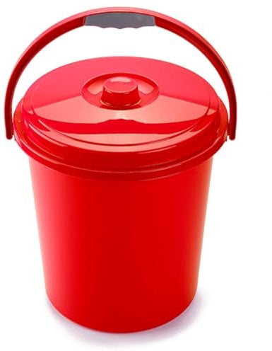 AC - Cubo de Basura Eco - Cubo con asa - Cubo Reciclar - Fabricado en plástico Resistente. - Ideal para el hogar, Trabajo, hostelería, etc - 21 Litros - Color Rojo