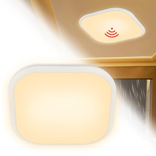 Froadp 24W Lampen Deckenlampen LED Deckenleuchte mit Bewegungsmelder Moderne Küchenlampe IP44 Wasserdicht Lampe Panel mit Radar Sensor für Schlafzimmer Balkon Küchen Wohnzimmer Flure (Warmweiß)