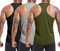 Holure 3er Pack Tank Top Herren, Achselshirts Sport Ärmelloses Shirt Unterhemd Fitness Sleeveless T-Shirt für Training Fitness Bodybuilding Vest Schwarz/Grau/Grün S