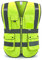 XIAKE RV120528 Reflektierende Sicherheitsweste mit hoher Sichtbarkeit mit 8 Taschen (Fluoreszierendes Gelb, XXL)