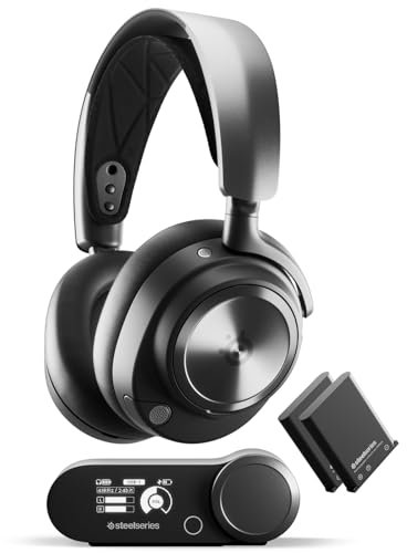 SteelSeries Arctis Nova Pro Wireless Multi-System Gaming Headset - Neodym-Magnettreiber - Aktive Geräuschunterdrückung - Infinity Power System - ClearCast Gen 2 Mic - PS5, PS4, PC, Switch, Mobile
