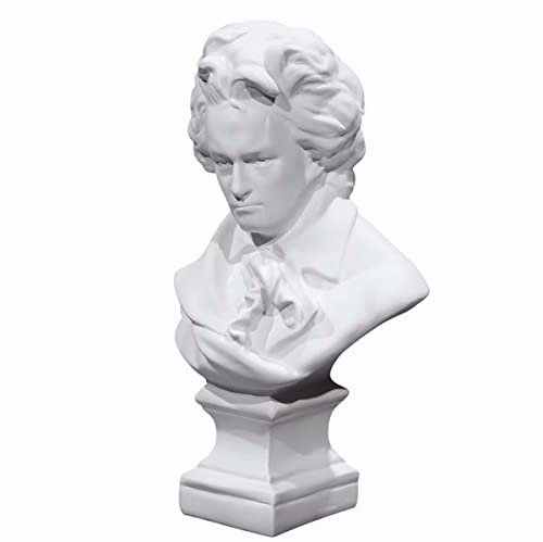 PIGPIGFLY Beethoven Büste Statue,Klassische Musik Komponist,Deko Wohnzimmer,Home Store Dekoration, Modern Abstract Kunst Skulpturen Deko, Bürodekorationen,Polyresin, Geschenk