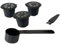 Fackelmann 42235 Set de capsules réutilisables Nespresso, dosette Nespresso, café Nespresso, accessoires pour machines à café, plastique, noir, 3,7 x 2,7 cm