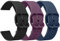Mugust 3Pack Correas para 20mm Reloj Inteligente Smartwatch,Liberación Rápida de Silicona Suave Pulseras de Repuesto para 20mm Reloj ara Hombre y Mujer(Negro/Azul marino/Púrpura)
