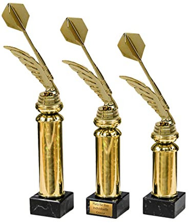 eberin · Dart Pokal · Dartturnier · Dart-WM· Skulptur · Pokal · Wanderpokal · Dartpfeil · Kneipe · Event · mit oder ohne Gravur · in 3 Größen erhältlich (Größe: 30,5cm)