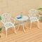 LOERSS Garten 3 -teiliges Bistro -tischset, Terrassenbistro -Sets, Aluminium -außenmöbel, Rost -Proof -tische Im Freien Und Stühle Weiß, Für Hof, Balkon, Veranda