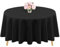 1 Packung runde Tischdecke, 228 cm, Schwarze Polyester-Tischdecke, waschbare Tischdecken, Polyester-Stoff-Tischdecke für Hochzeit, Party, Bankett, Buffet, Feiertagsessen (schwarz, 228 cm)