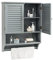 COSTWAY Armadietto da Bagno Sospeso, Armadietto da Parete con 2 Ante, con Ripiano Regolabile in 3 Posizioni e Barra Porta Asciugamani, 60x22x75 cm (Grigio)