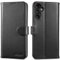 LENSUN Echtleder Hülle für Samsung Galaxy A14, Handyhülle [Echtes Leder][Magnetverschluss][RFID] Handytasche Lederhülle Flip Cover für Samsung Galaxy A14 4G/5G - Schwarz