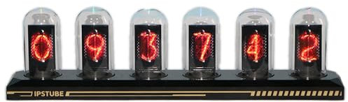 Vastarry Nixie Tube Uhr Glow Tube Uhr IPS Farbbildschirm Digital Uhr DIY Analoge Digital Tube WiFi Zeit Desktop Desktop Digital Uhr Dekoration Geschenk (401)