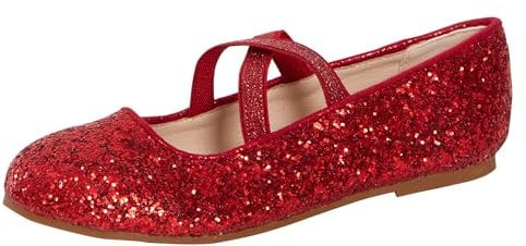 Lora Dora Girls Glitter Ballet Shoes Red 1 UK