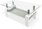 Homey - Mesa de Centro de Cristal, Mesita de Salón o Comedor, Modelo Tango, Acabado en Color Blanco, Medidas: 110 cm (Ancho) x 55 cm (Fondo) x 45 cm (Alto)