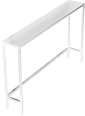 Sehr Schmaler Konsolentisch, Sofa-beistelltisch Aus Eisen. Schwarzer Wand-beistelltisch. Weißer Flurtisch. Akzenttisch Für Wohnzimmer, Schlafzimmereingang(Size:100CM,Color:Weiß)