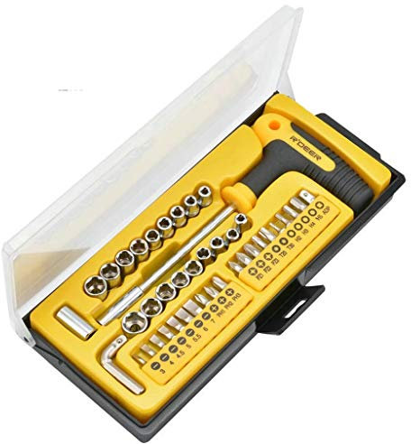 Schraubenzieher 43-teiliges Steckschlüssel-Schraubendreher-Set Multitool Chrom-Vanadium-Schraubendreherkopf Kreuz-Torx-Reparaturwerkzeug-Sets