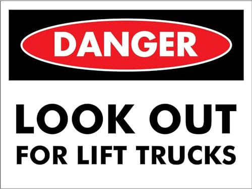 Gefahr, Achten Sie Auf Gabelstapler Warnschild Gefahrenhinweis Zinnschild Blechschild Für Innen Draußen 20X30cm