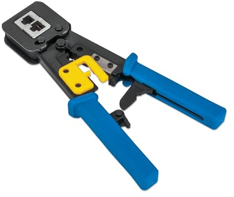 INTELLINET 790352 Pinza di Crimpatura per Plug Modulari Passanti FastCrimp Blu