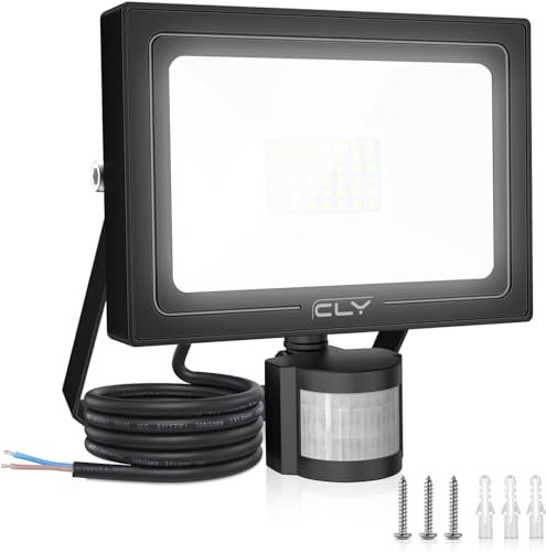 CLY Led Strahler mit Bewegungsmelder Außen, 50W 4700LM Außenstrahler 6500K Kaltweiß LED Fluter Superhell Außenleuchte IP66 Wasserdicht Flutlicht Scheinwerfer Aussen für Garten Garage Hinterhof