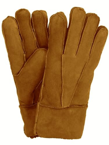 Harrys-Collection Damen Herren Handschuh aus Echtem Lammfell, Farben:Haselnuss, Handschuhgröße:XXL