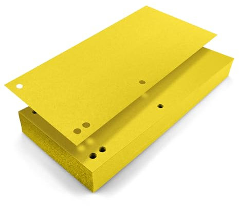 Netuno 100 Trennstreifen für Ordner Gelb 240x105mm Trennblätter aus Karton 190g/m2 4-fach gelocht zum Sortieren und Trennen von Dokumenten Register-Streifen Trennlaschen Ablagestreifen Aktenstreifen