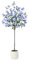 SOGUYI 150cm Artificial Hydrangea Tree - Faux Blue Silk Flowers in White Imitation Ceramic Planter - Fake Plants for Indoor Home Office Decor
