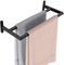 YUMORE Double Barre Porte-Serviettes de Bain 40CM Porte Serviette à Deux Bras en Acier Inoxydable Support Serviette à Fixation Murale Range Serviettes pour Salle de Bain ou Cuisine, Noir