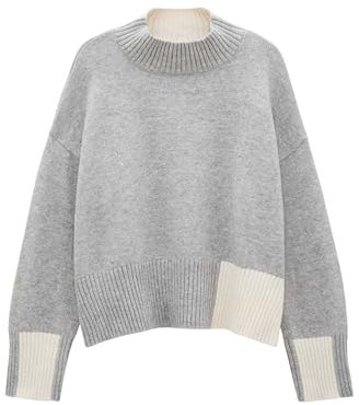 someday Damen Pullover | Strickpullover TOMIE Loose mit Wolle Hazy Fog Melange, S