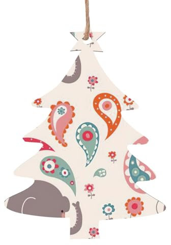 Holzornamente mit Elefanten-Aufdruck, Weihnachtsbaumschmuck, Dekoration für Zuhause, Büro, Party