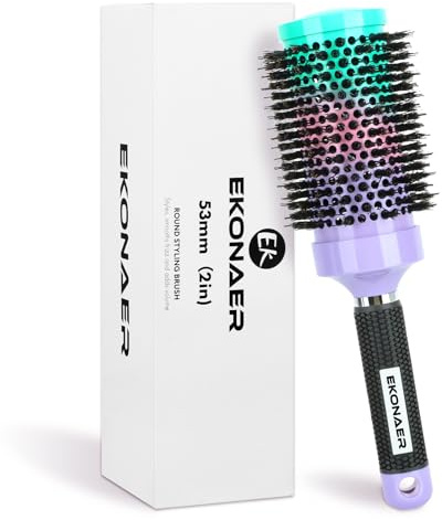 EKONAER Runde Haarbürste – 5,3 cm Thermo-Keramikbürste zum Föhnen & Volumen, weiche Borsten mit verbesserter Textur, für Locken und Glanz