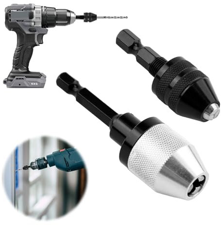 2 Pezzi Adattatore Per Mandrino, Mandrino Per Trapano Codolo Esagonale Attacco Rapido, Adattatore Rapido per Trapano e Avvitatore Elettrico, Range di Serraggio 0,3-6,5 mm & 0,3-3,6 mm